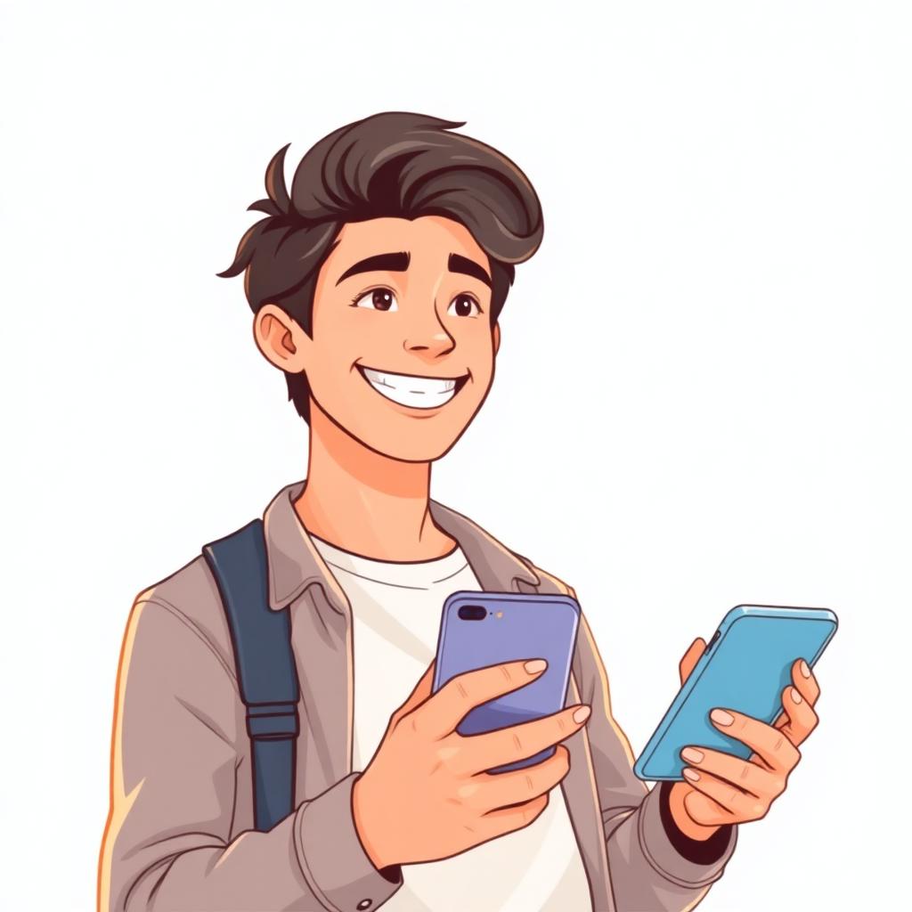 Persona usando su celular para solicitar un préstamo